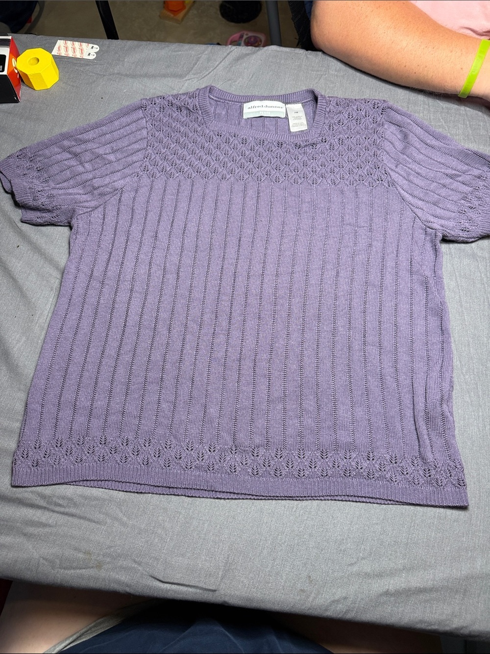 Alfred Dunner Lavender Petite Short Sleeve Knit Top